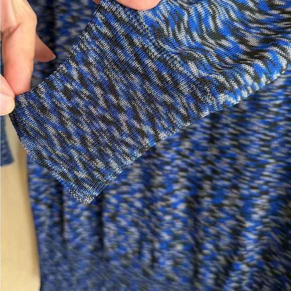 Free People Space Dye Longline Sheer V-Neck Button Cardigan Blue Gray M-L NWT - Picture 11 of 12